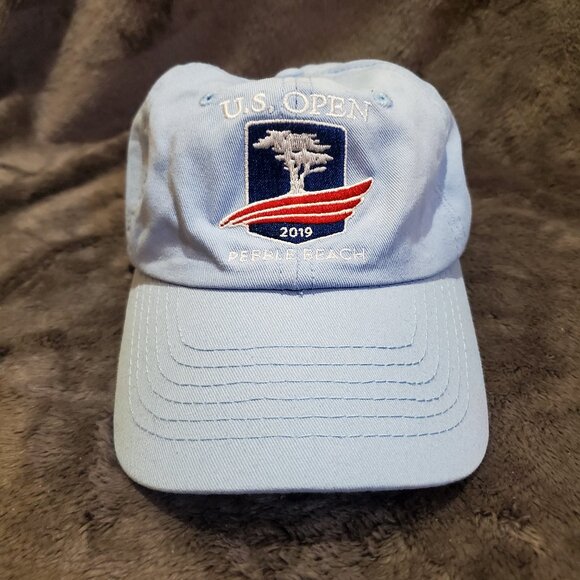 2019 U.S. Open Pebble Beach USGA Member Hat Cap Light Blue Adjustable Strap - Picture 1 of 8